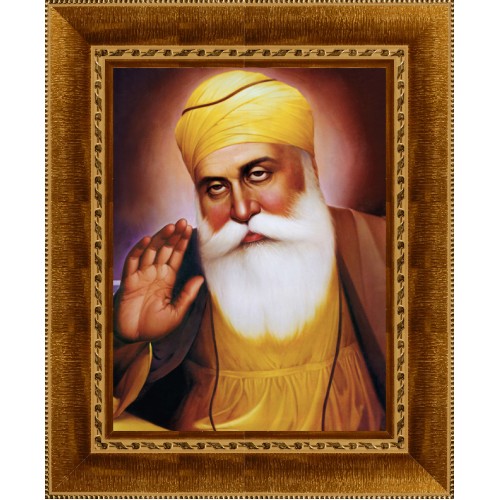 Guru Nanak Dev Ji - Wooden Frame 26"x36"