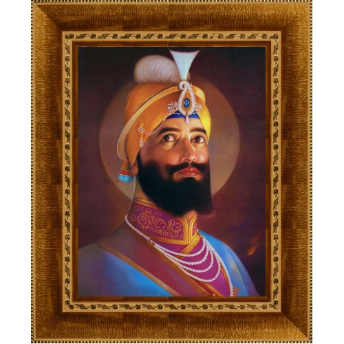 Guru Gobind Singh Ji - Wooden Frame 26"x36"