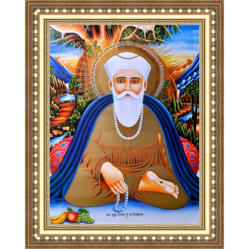 Guru Nanak Dev ji - Wooden Frame 30"x40" Design 2